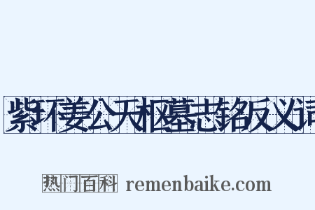 紫环姜公天枢墓志铭反义词是什么意思的图片